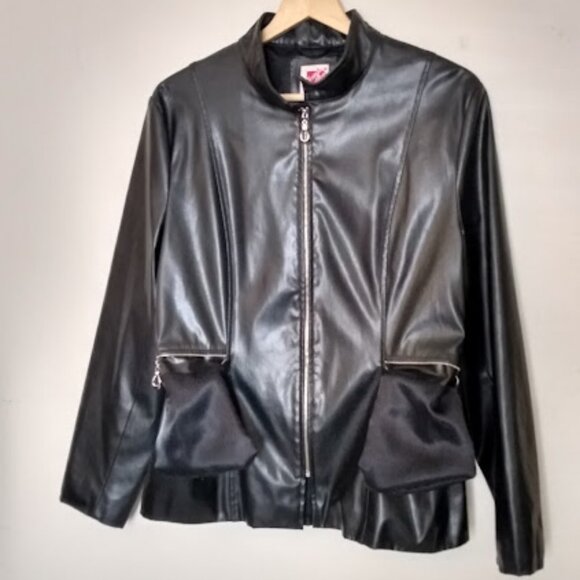 Black Faux Leather Jacket - Picture 3 of 16
